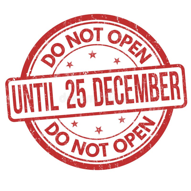 No abra hasta el 25 de diciembre el sello de goma del grunge