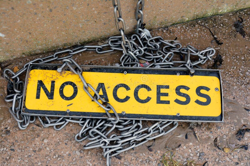 No Access sign lying on the ground stock photo