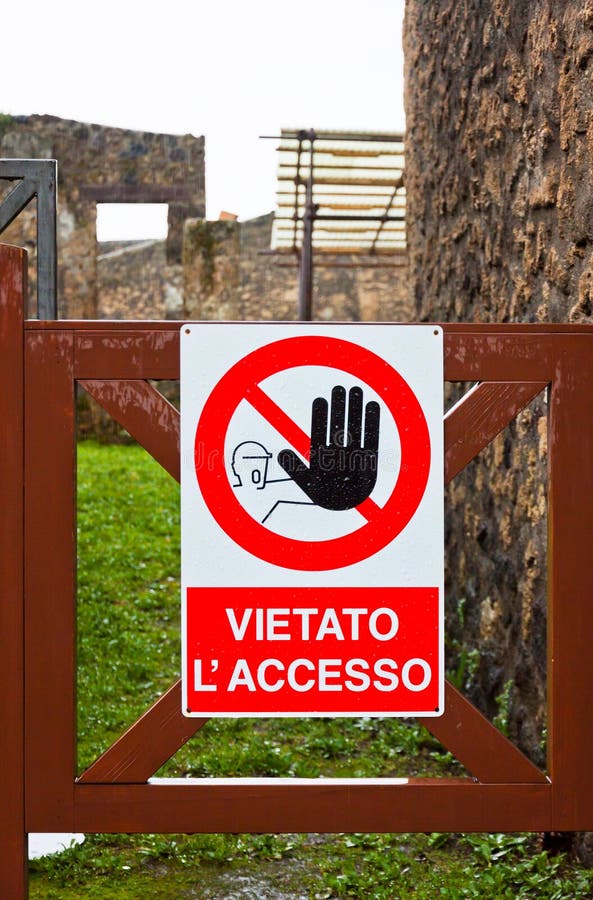 No access sign at construction area in Italy royalty free stock photography