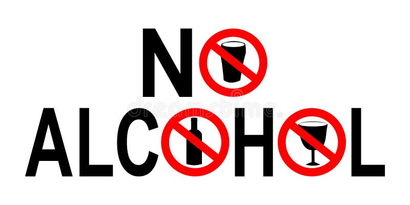 No alcohol sign stock vector. 