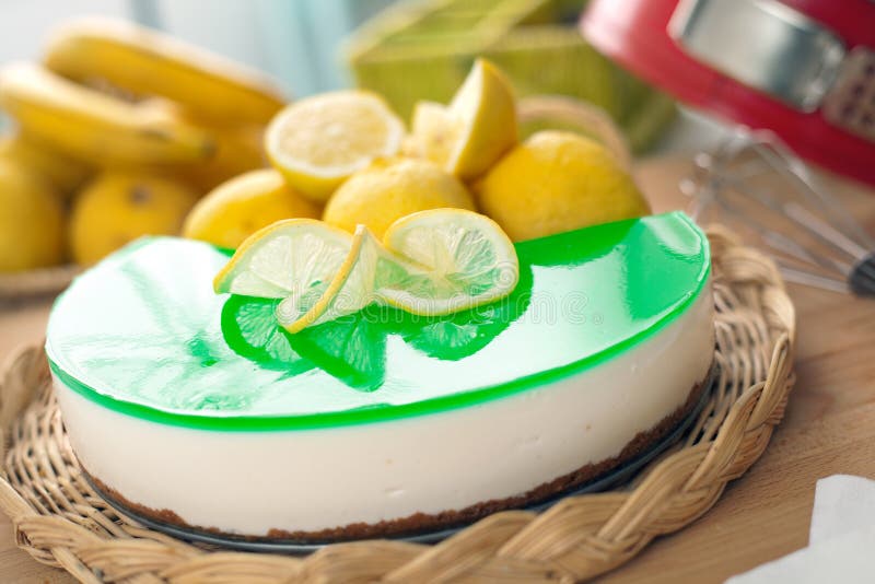 No Bake Ricotta & Lemon Cheesecake Stock Photo Image of sweet, fresh