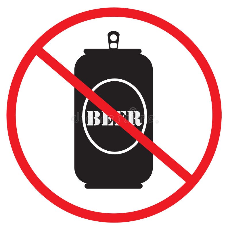 No beer icon on white background. not allow beer bottle. The red circle prohibiting sing. prohibited items can symbol. flat style.