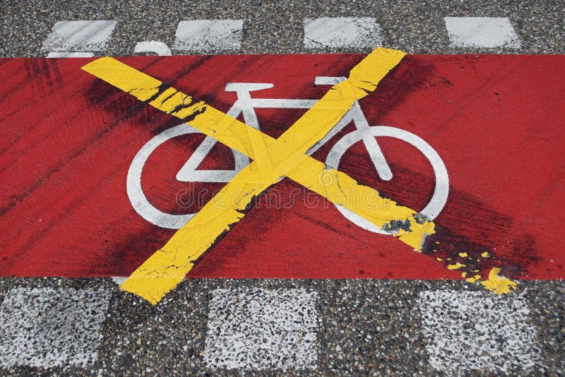 No bikes stock image. Image of warning, cycling, line 21957731