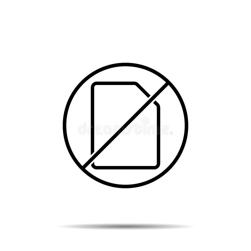 No blank sheet icon. Simple thin line, outline vector of web ban, prohibition, embargo, interdict, forbiddance icons for ui and ux vector illustration