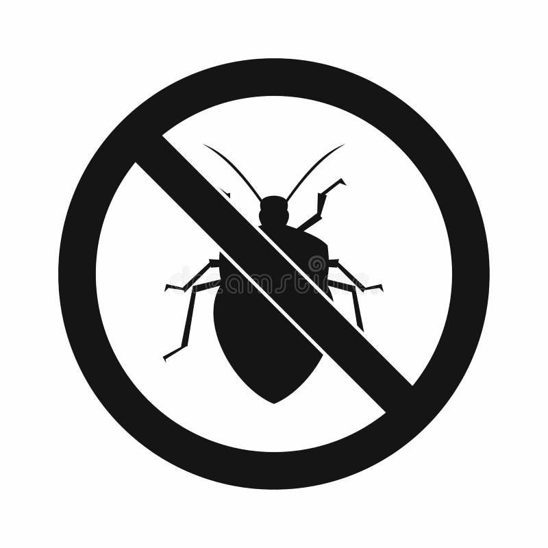 No Bug Sign Icon, Simple Style Stock Vector Illustration of cross