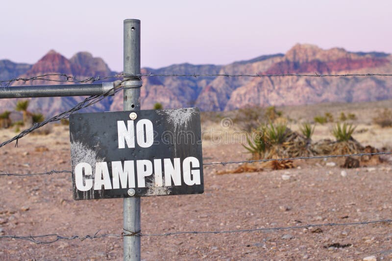 No camping royalty free stock photo