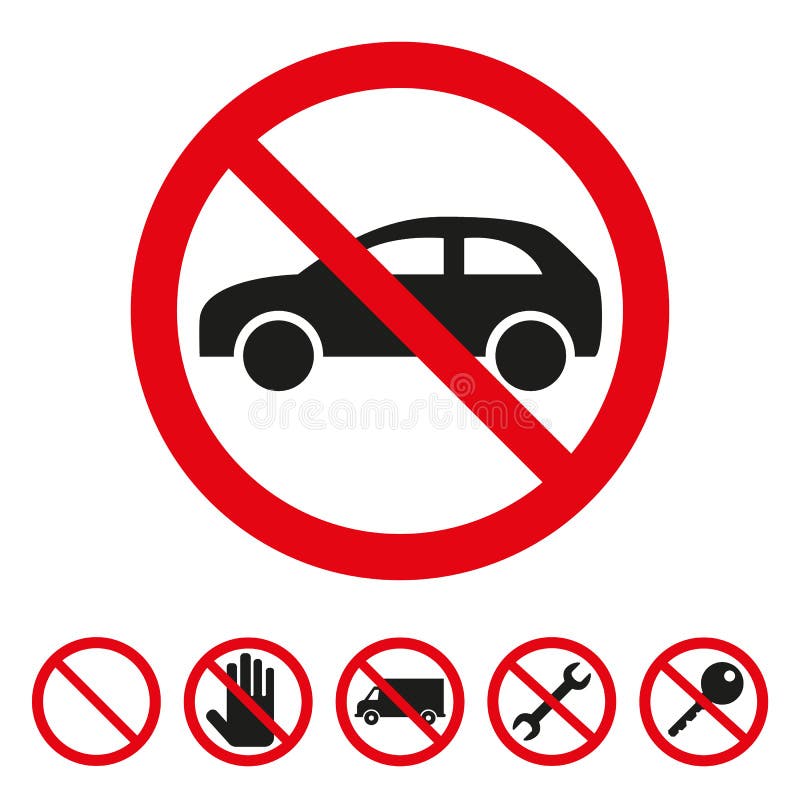 No Cars Road Sign Stock Illustrations 249 No Cars Road Sign Stock
