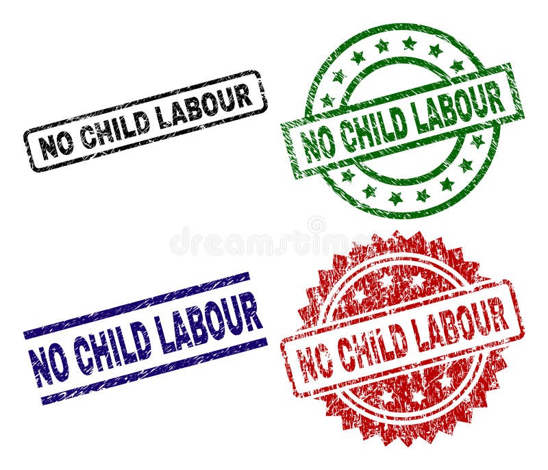 Grunge Textured NO CHILD LABOUR Stamp Seals royalty free illustration Grunge Textured NO CHILD LABOUR Stamp Seals royalty free illustration