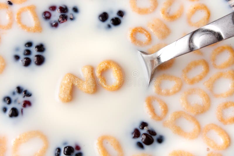 NO di parola nelle lettere del cereale