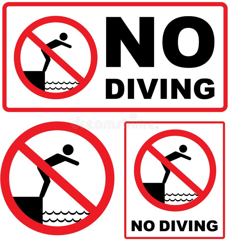No Diving Sign vector stock illustration No Diving Sign vector stock illustration
