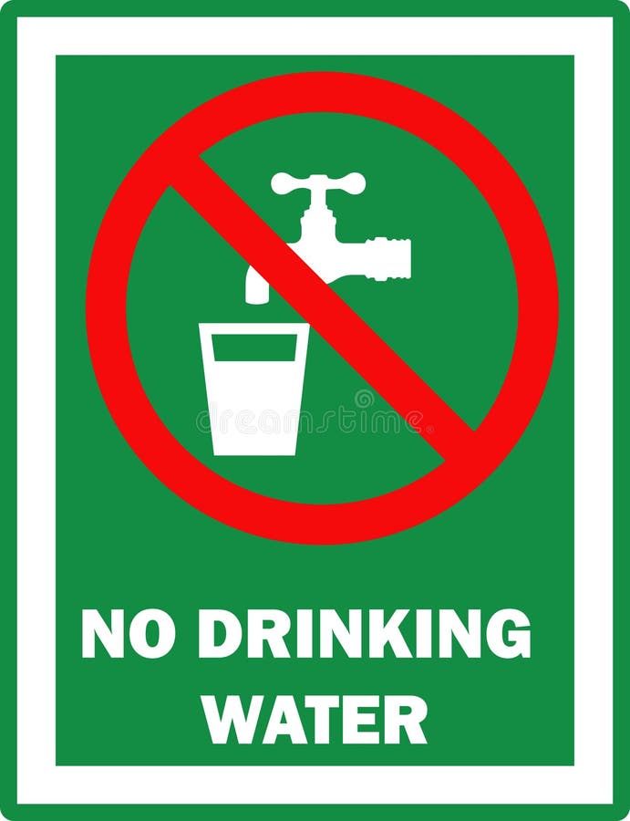 No Drinking Water Board No Drinking Water Sign Vector Stock Vector