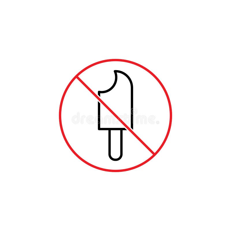 No eating ice cream sign on white background vector illustration