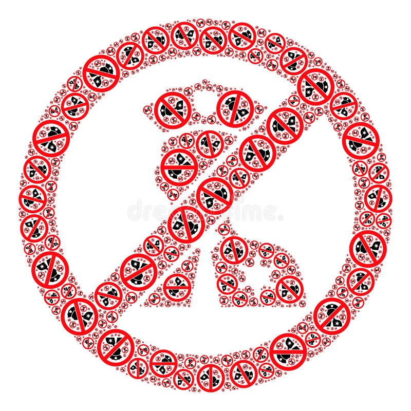 No Entry Police Recursion Composition of No Entry Police Items vector illustration
