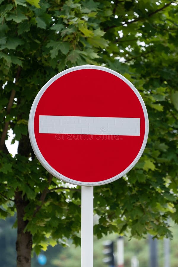 No Entry Road Sign Green Background stock image No Entry Road Sign Green Background stock image