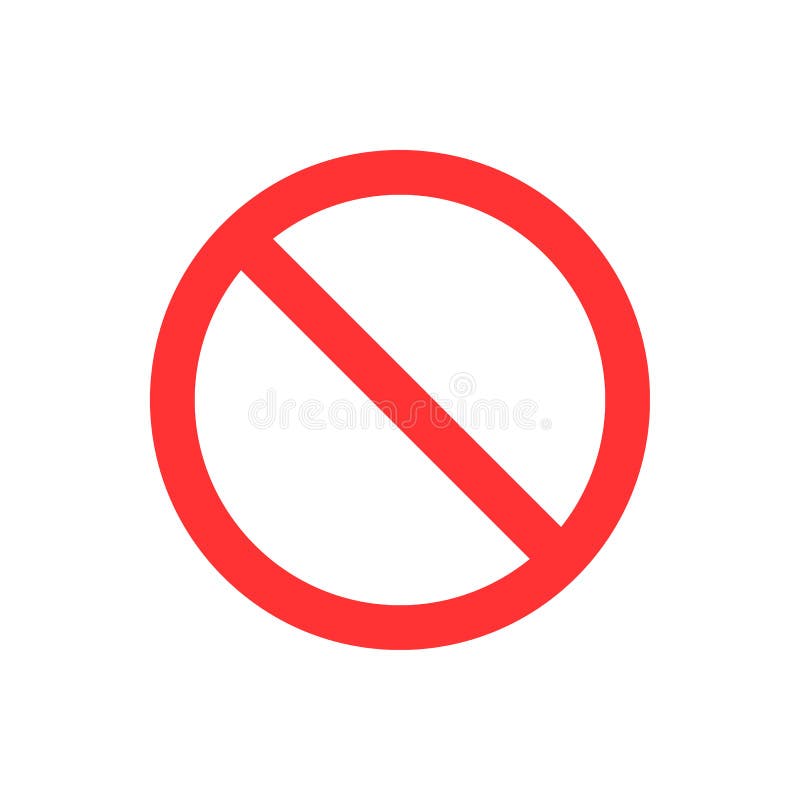 No, no entry, no sign, sign icon. Flat vector illustration. Red circle. stock illustration