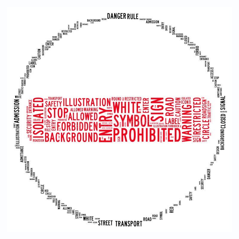 No entry text clouds stock illustration