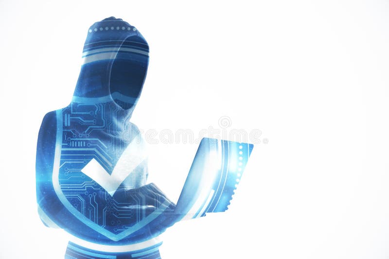 No face hacker with laptop stock images