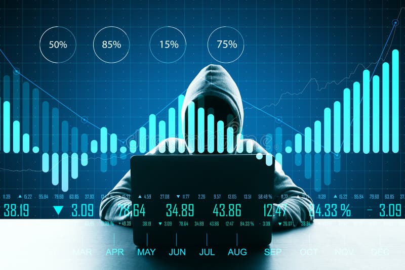 No face hacker using computer stock illustration