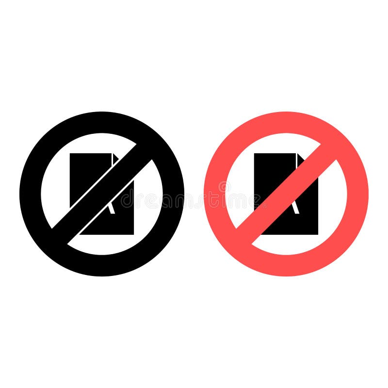 No file, text icon. Simple glyph, flat of text editor ban, prohibition, embargo, interdict, forbiddance icons for ui and ux vector illustration