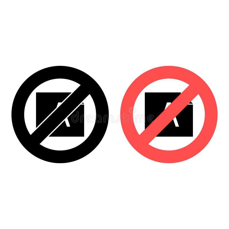 No file, text icon. Simple glyph, flat of text editor ban, prohibition, embargo, interdict, forbiddance icons for ui and ux stock illustration