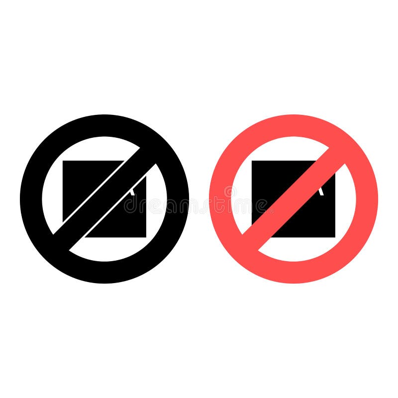 No files, text icon. Simple glyph, flat of text editor ban, prohibition, embargo, interdict, forbiddance icons for ui and royalty free illustration.