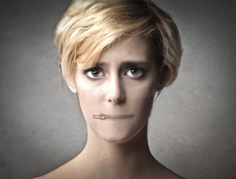 No freedom of speech stock image. Image of young, mouth - 24039913