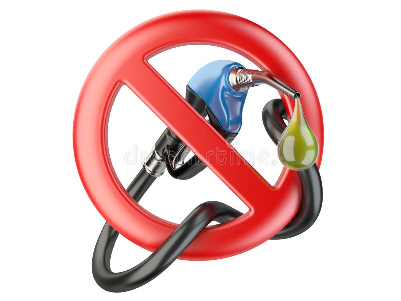 No Gasoline, Nozzle Fuel Sign Ban. No Gas Station Icon Stock