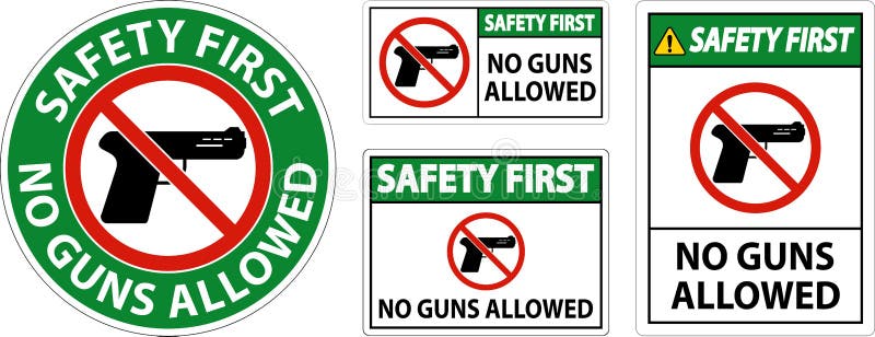 no-gun-rules-sign-safety-first-no-guns-allowed-stock-vector