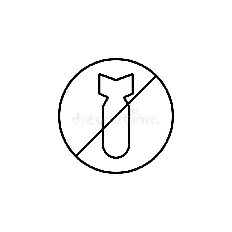 no hay armas, pacifista, protesta, bomba, icono de línea de guerra Elementos de iconos de ilustración de protestas Señales, símbo stock de ilustración no hay armas, pacifista, protesta, bomba, icono de línea de guerra Elementos de iconos de ilustración de protestas Señales, símbo stock de ilustración