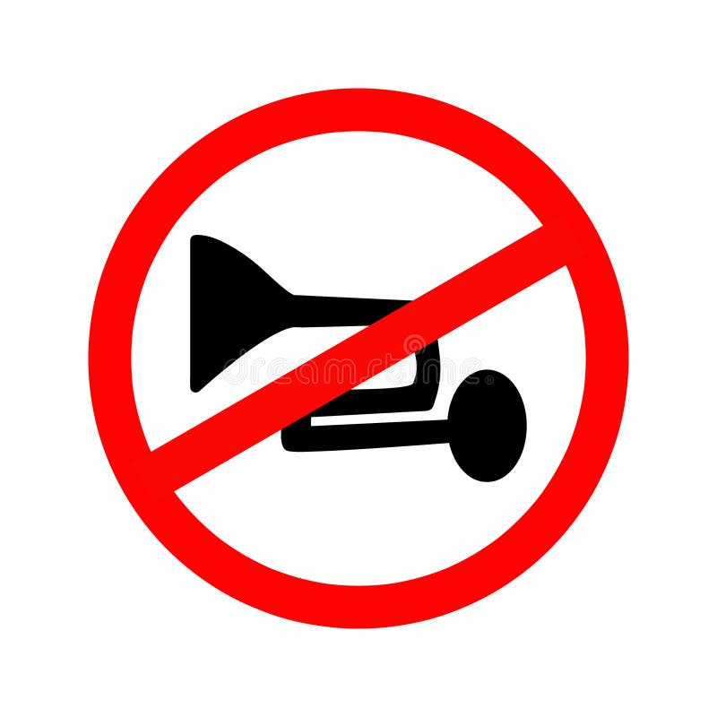 No Horn Traffic Sign. No Klaxon Traffic Sign Stock Vector