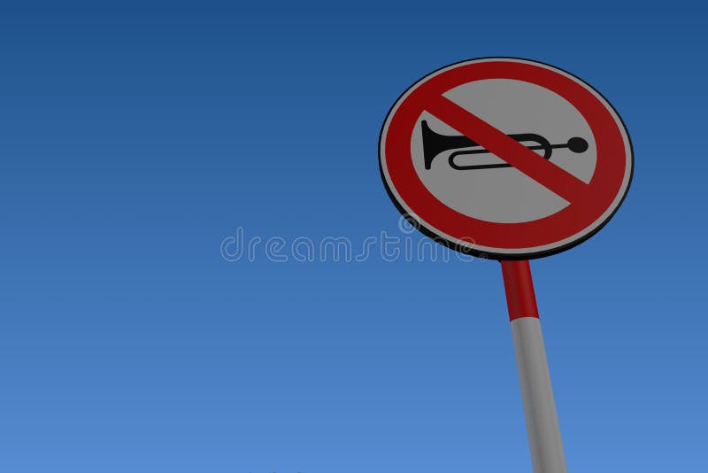 No Horns Road Sign stock illustration. Illustration of road 21201781