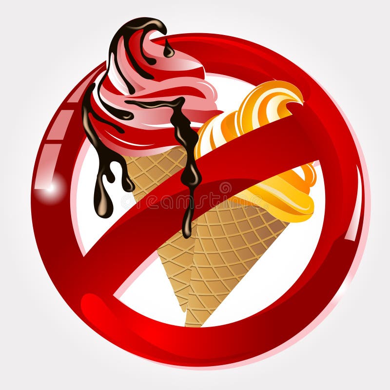 No ice cream stock vector. Illustration of icecream, emblem 40962746