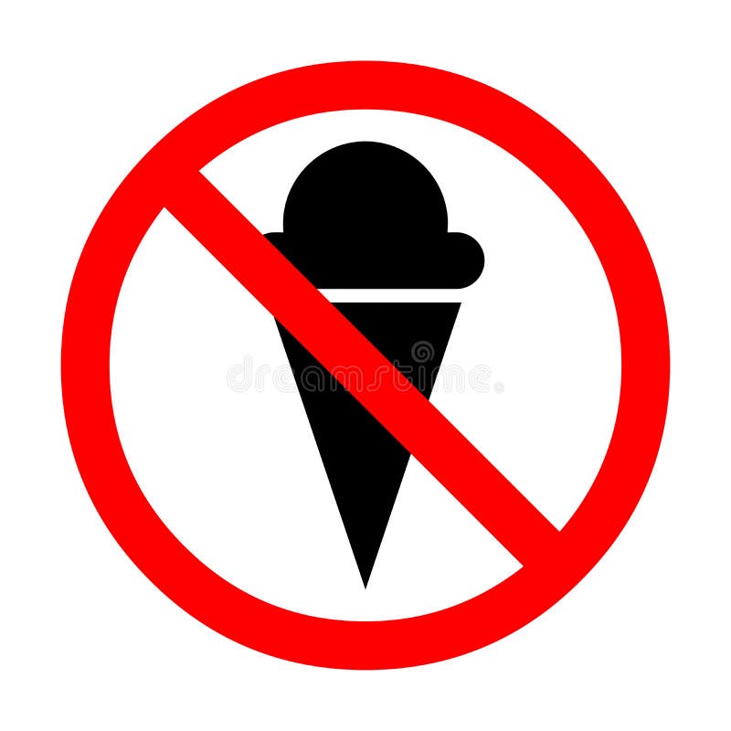 No ice cream sign vector illustration