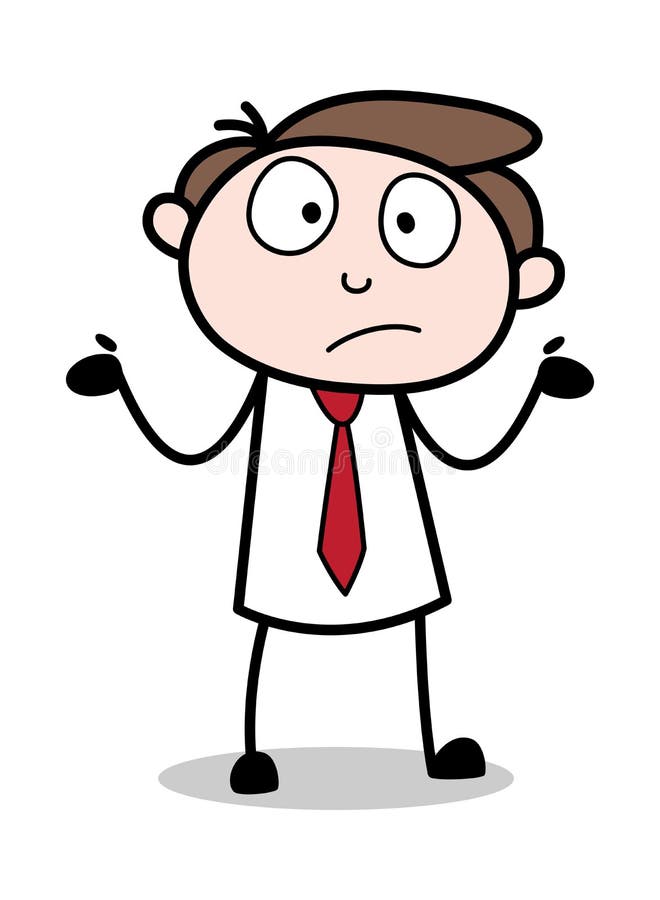 No Idea - Office Businessman Employee Cartoon Vector Illustration royalty free illustration
