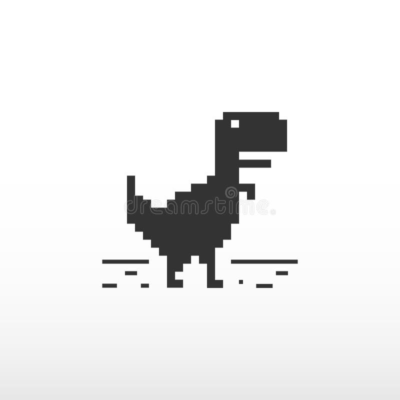 Pixel dinosaur error icon game browser offline Vector Image