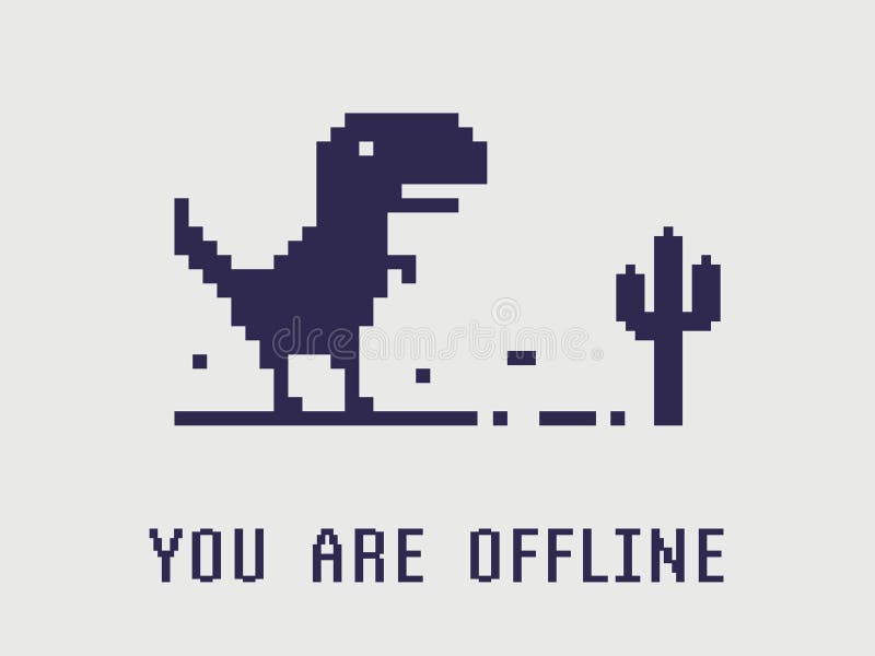 Pixel dinosaur error icon game browser offline Vector Image