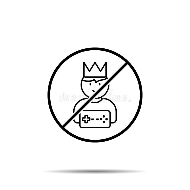 No King, player, game, rating, first place icon. Simple thin line, outline vector of esport ban, prohibition, embargo, interdict vector illustration