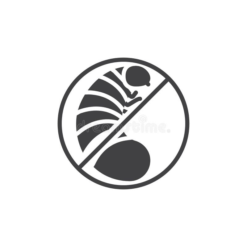 Vetor do Stock: No larva pests line icon. linear style sign for mobile  concept and web design. Stop larva insects outline vector icon. Symbol,  logo illustration. Pixel perfect vector graphics