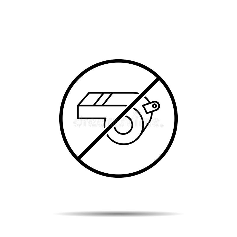 No mardi gras, whistle icon. Simple thin line, outline vector of mardi gras ban, prohibition, embargo, interdict, forbiddance royalty free illustration