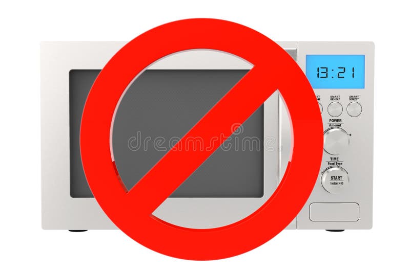 Microwave forbidden icon stock vector. Illustration of technology