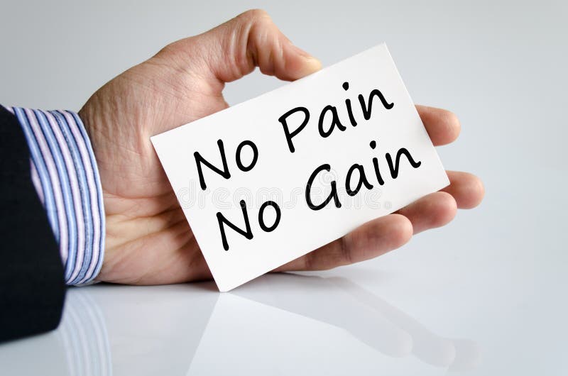 No pain no gain text concept