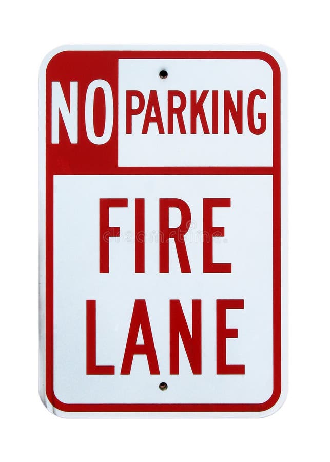 No Parking Fire Lane sign - Isolated royalty free stock image
