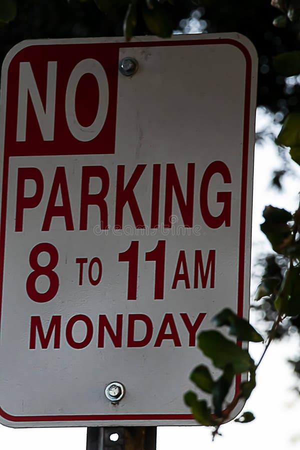 No Parking Sign Indicationg Parking Rule Limits Stock Image Image of
