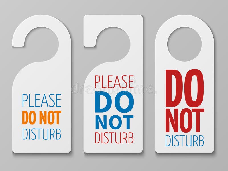 No perturbe las muestras del vector del sitio Colección de las suspensiones de puerta del hotel ilustración del vector No perturbe las muestras del vector del sitio Colección de las suspensiones de puerta del hotel ilustración del vector