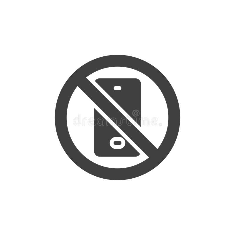 No Phones Prohibition Sign Vector Icon Stock Vector Illustration Of