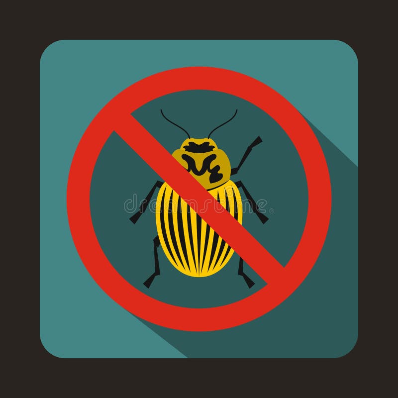 No potato beetle sign icon, flat style royalty free illustration No potato beetle sign icon, flat style royalty free illustration