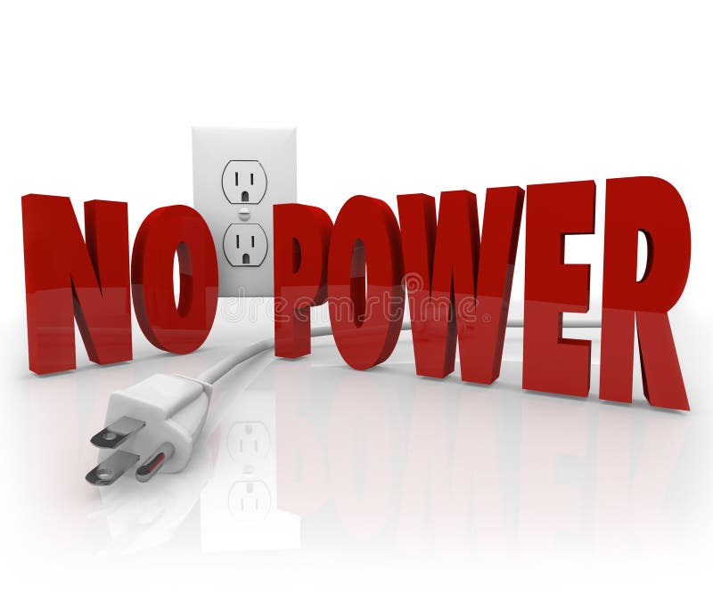 No Power Words Electrical Cord Outlet Electricity Outage