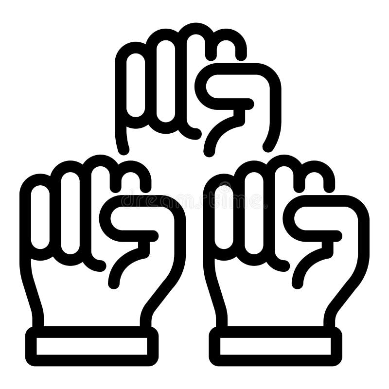 No Racism Fist Icon, Outline Style Stock Vector - Illustration of human ...