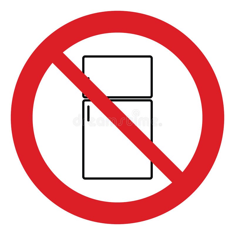 No Refrigerator Icon Do Not Freeze Prohibited Sign Stock Vector