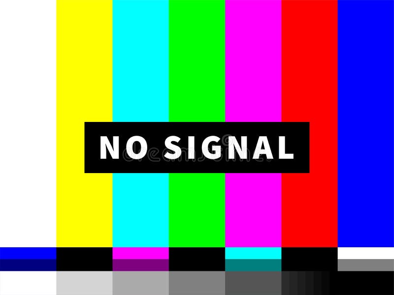 No Signal TV Test Card Of Vector Color Bars Stock Vector